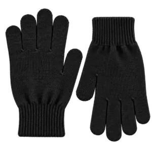 zwart gebreide handschoenen van wol