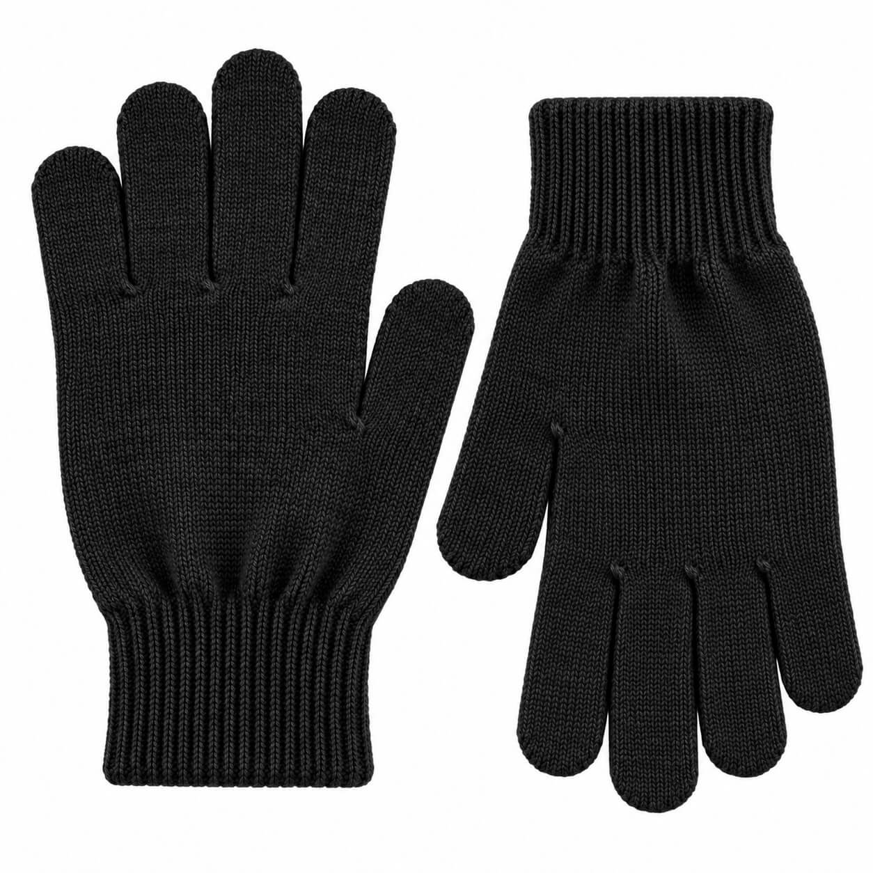 zwart gebreide handschoenen van wol