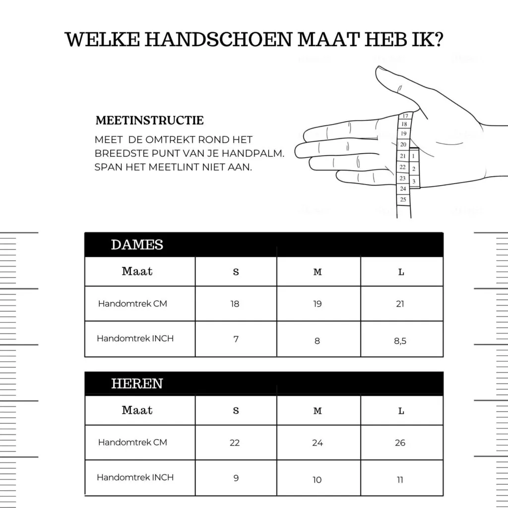 vind je maat handschoenen bij frickin
