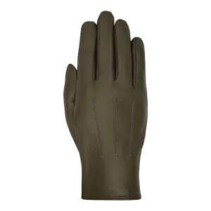 Adam Moss leren heren winterhandschoen met drie klassieke sierstiksels, bovenaanzicht met verfijnde leerdetails.