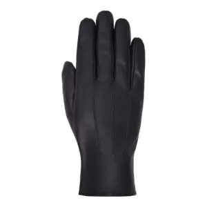 Adam Navy leren heren winterhandschoen met drie klassieke sierstiksels, bovenaanzicht met verfijnde leerdetails.