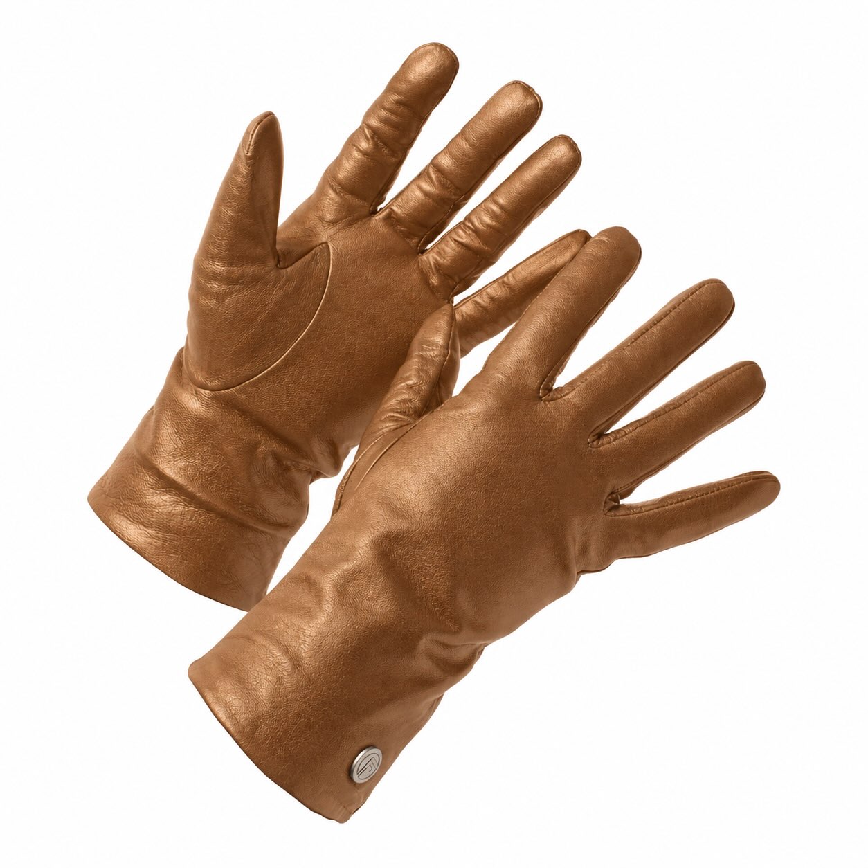 dames leren handschoenen in gouden kleur