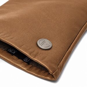 schapenleder in gouden kleur met frickin logo